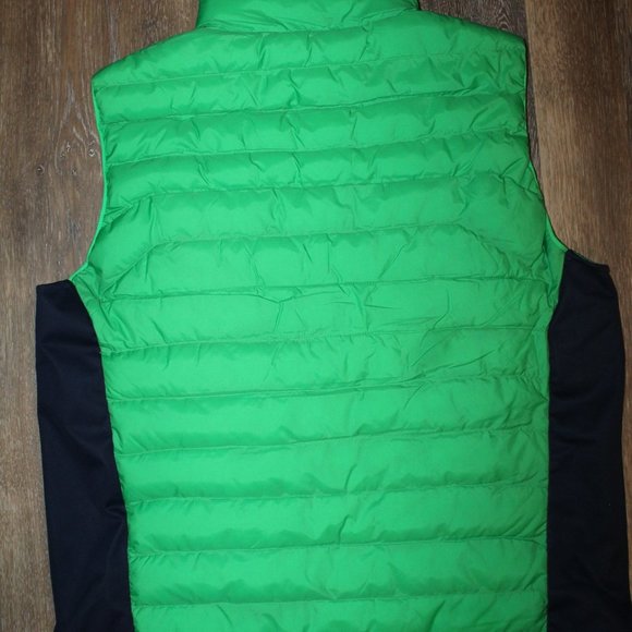 NWT POLO RALPH LAUREN MEN'S PACKABLE DOWN VEST NEON GREEN NAVY BLUE $240 - Picture 9 of 9